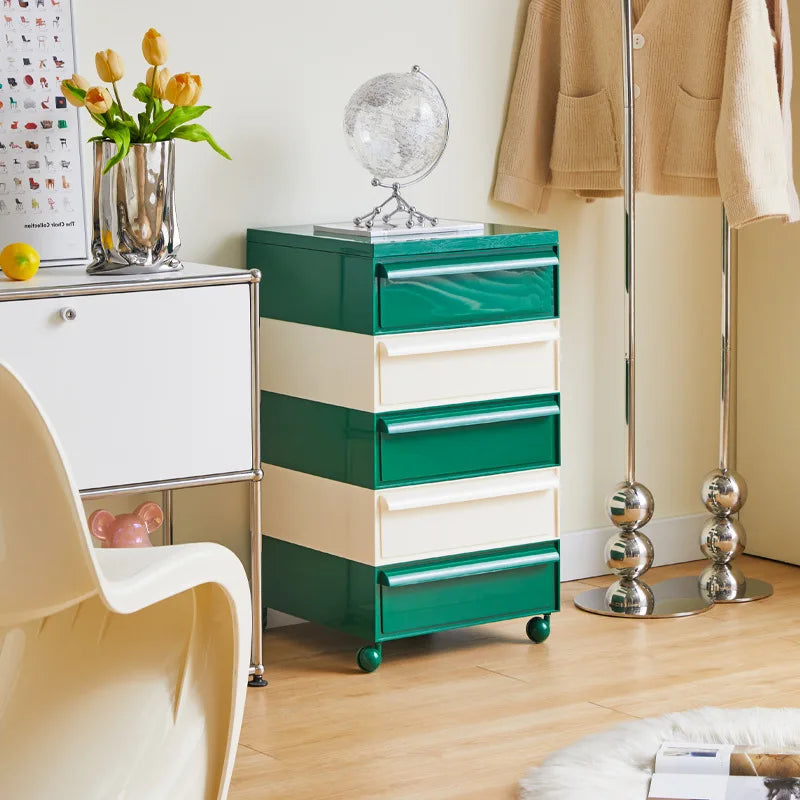 Removable panda cabinet medieval bedside table ins plastic multi-layer storage cabinet bedroom simple locker Oasis Select