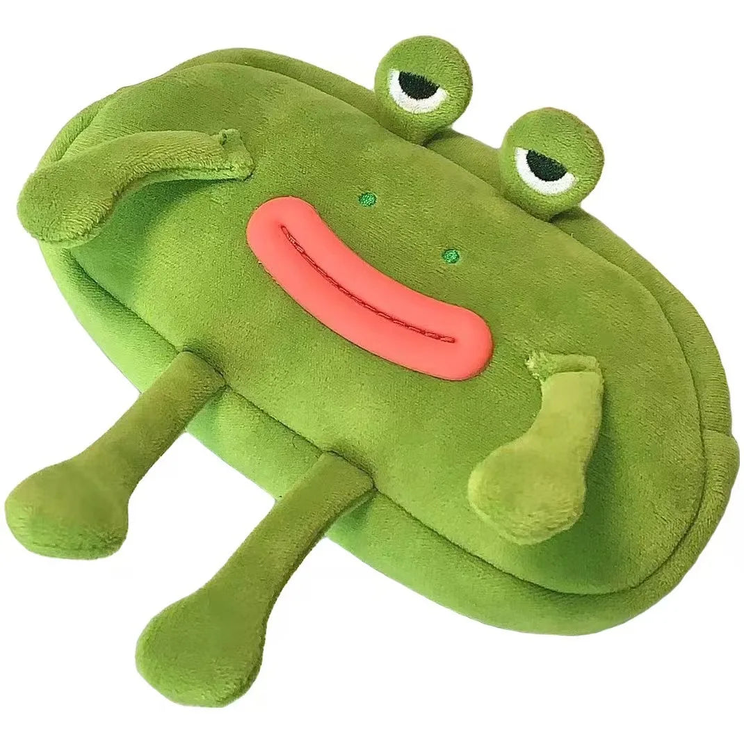 Fun and Funny Big Mouthed Frog Plush Pencil Case Ugly and Cute Large Capacity Stationery Bag Oasis Select