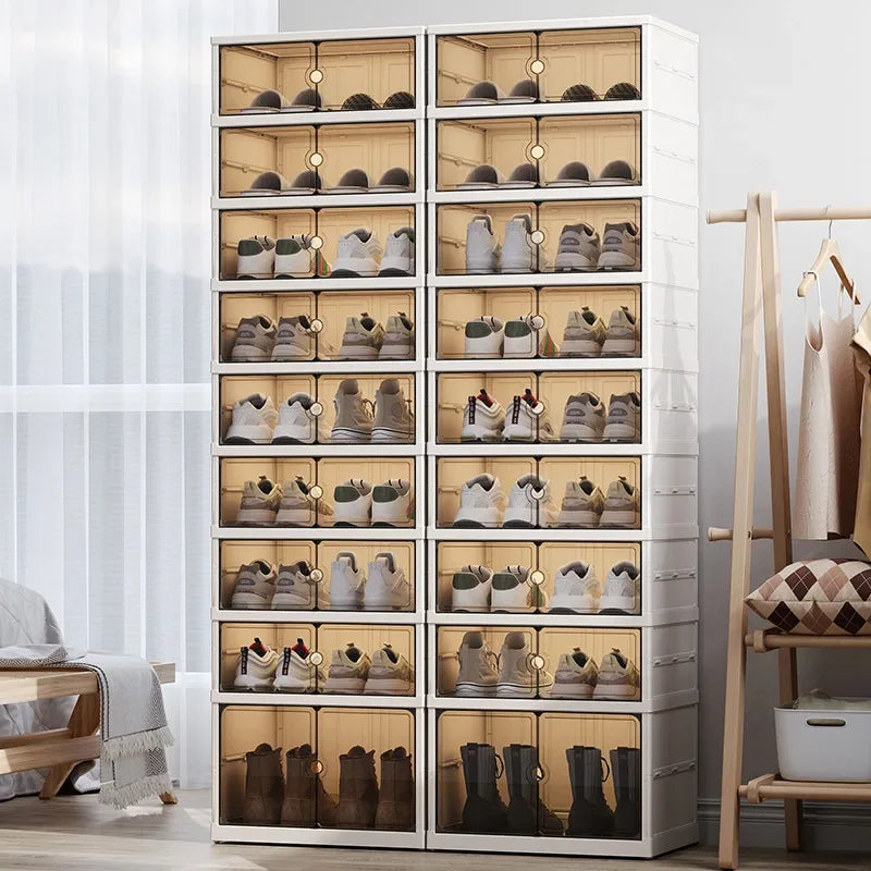 Home dust-proof shoe cabinet, no installation required, foldable transparent folding shoe box, large capacity shoe storage box Oasis Select