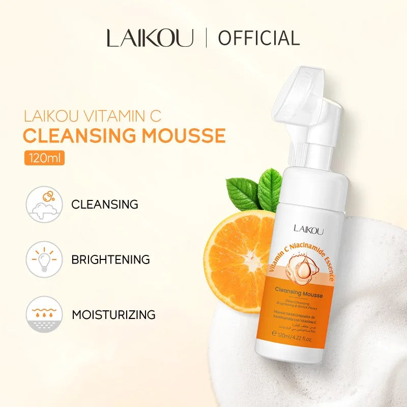 120ml Vitamin C Cleansing Mousse Facial Care Cleansing Pore Brightening Skin Tone Shrinking Pore Facial cleanser Skin care Oasis Select