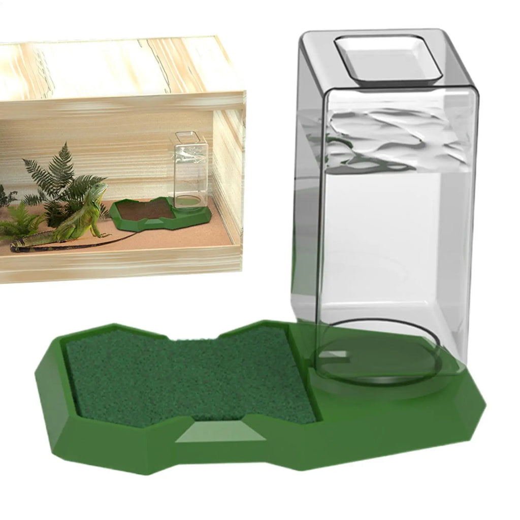Reptile Water Dispenser Reptile Water Dish Bowl Anti-slip Large Capacity Turtle Feeders Waterer For Snake Terrarium Tank Oasis Select