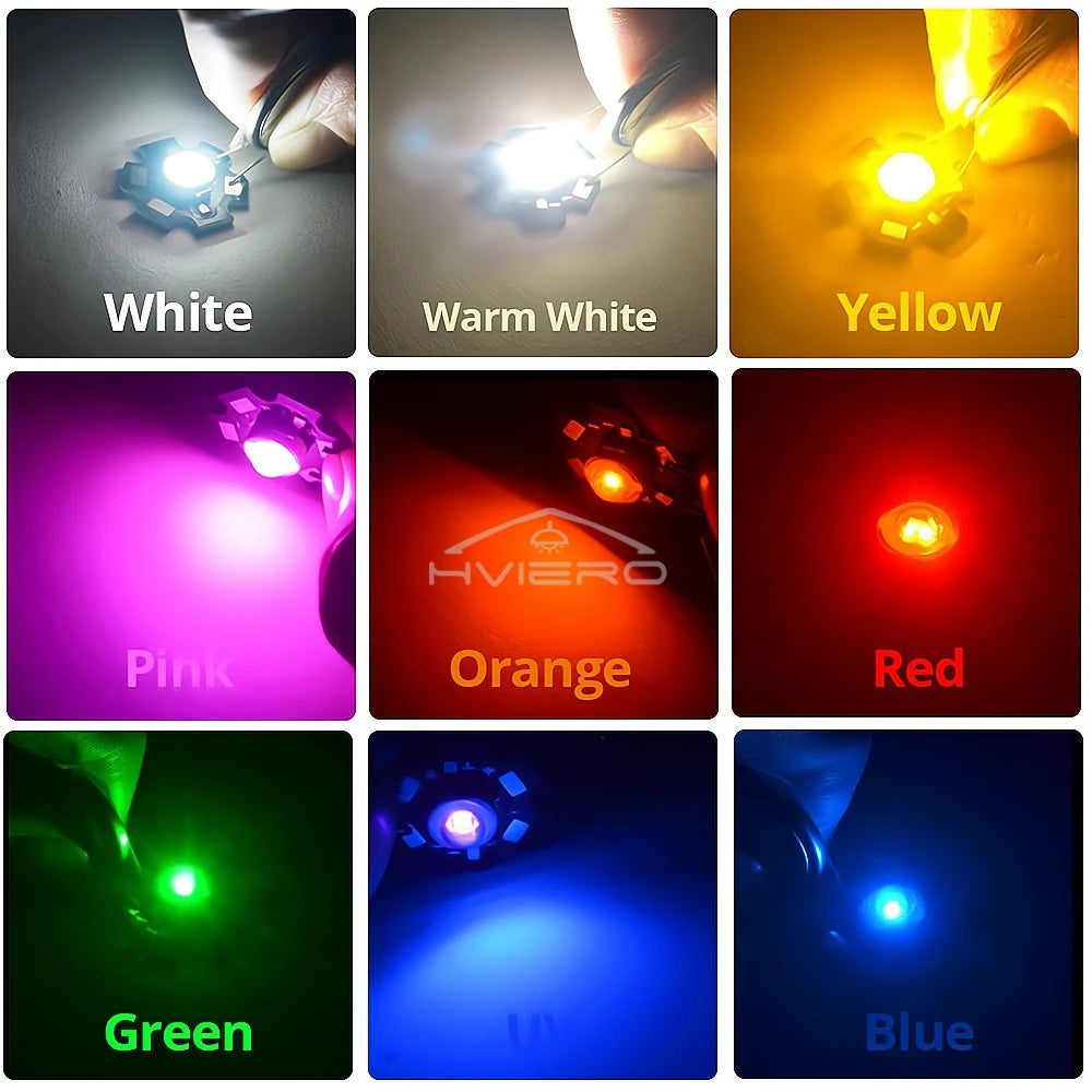 3W High Power LED Chip Beads 10/20 Pack + 20mm Star PCB