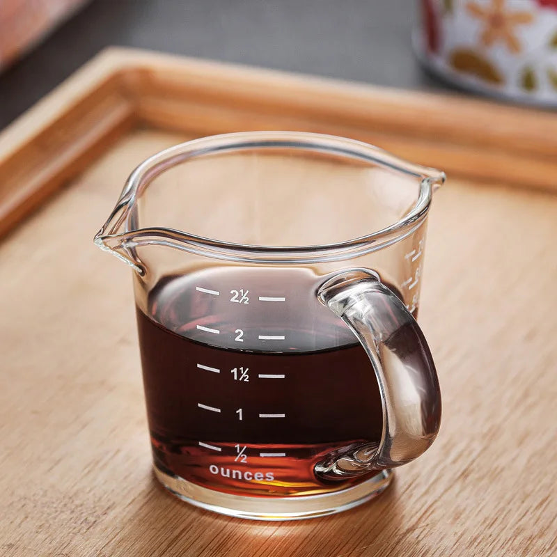 70/150ML Espresso Glass Cup Measuring Cup Milk Latte Jug Coffee Supplies Kitchen Dining & Bar Mug Drinkware Double Thick Bottom Oasis Select