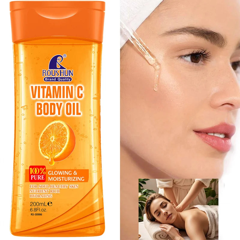Roushun Vitamin C Body Oil 200ml – Hydrating Skin Care Oil