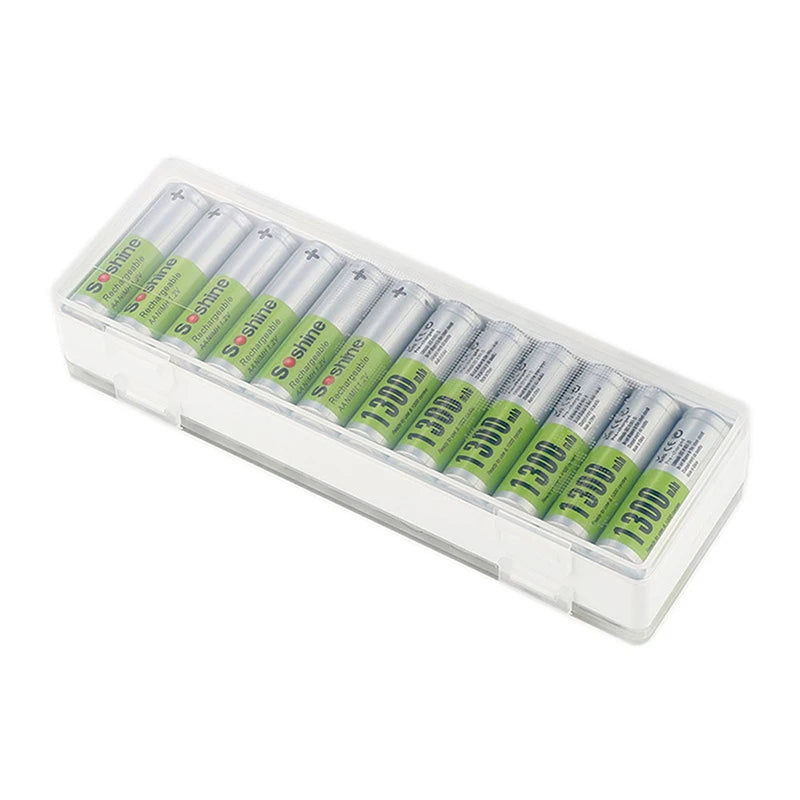 AA Battery Storage Case Holder Organizer Compact PC Battery Box For 24pcs AA Or 14500 Batteries Water-Resistant And Easy To Carr Oasis Select