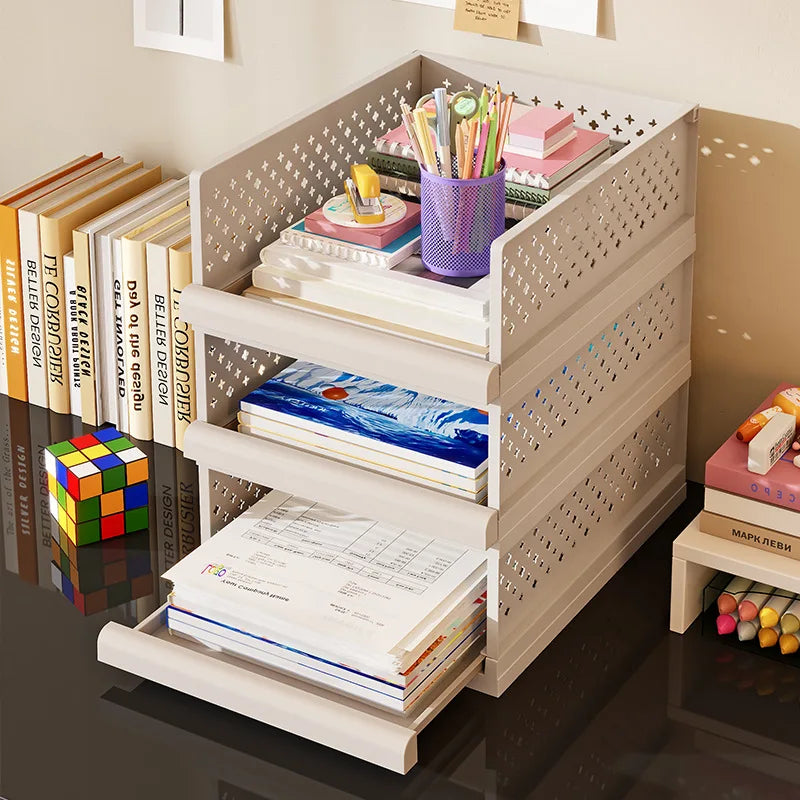 Drawer type clothes clothing storage box foldable pull-out wardrobe layered baffle pull basket layered pants storage box Oasis Select