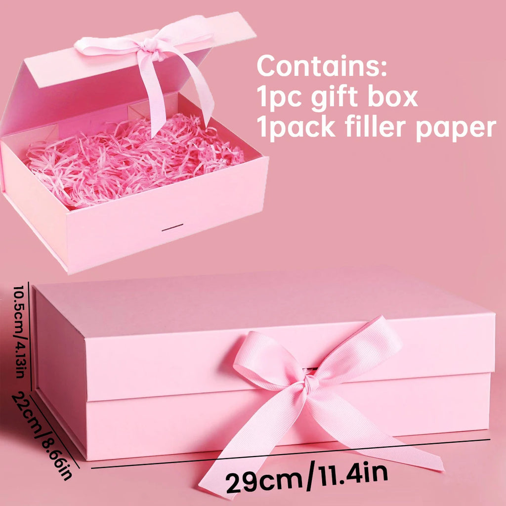 Pink Magnetic Gift Box, Luxury Gift Box, Gift Wrapping Box For Birthday Holiday Party Christmas Halloween Anniversary Oasis Select L size 22x29x10.5cm Other
