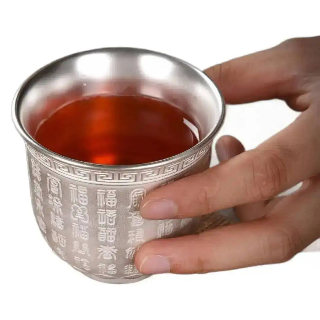 teacup Ceramic Kung Fu Tea Cup Ceramic Gilt Tasting Cup Master Cup Hundred Blessings Single Cup Oasis Select
