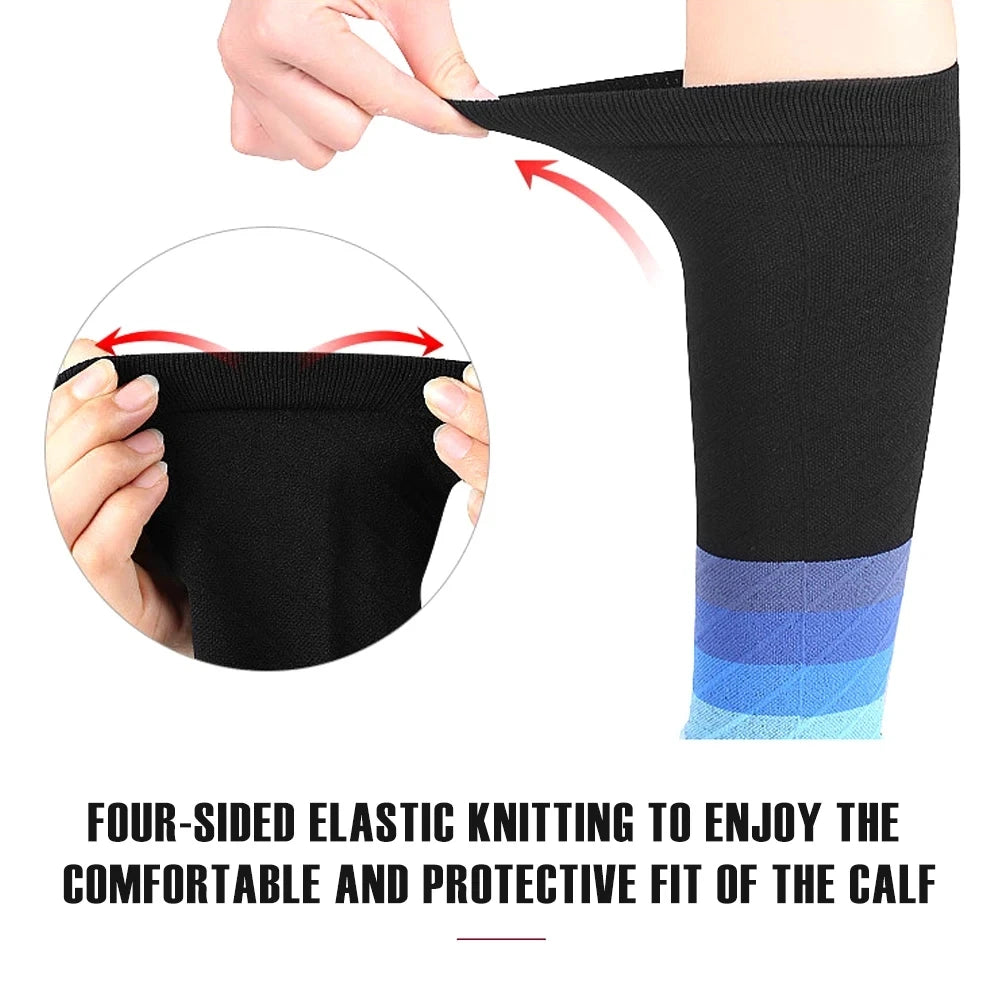 1Pair Calf Support Compression Sleeves for Women Men Running 20-30mmHg Footless Leg Socks Outdoor Sports Marathon Oasis Select
