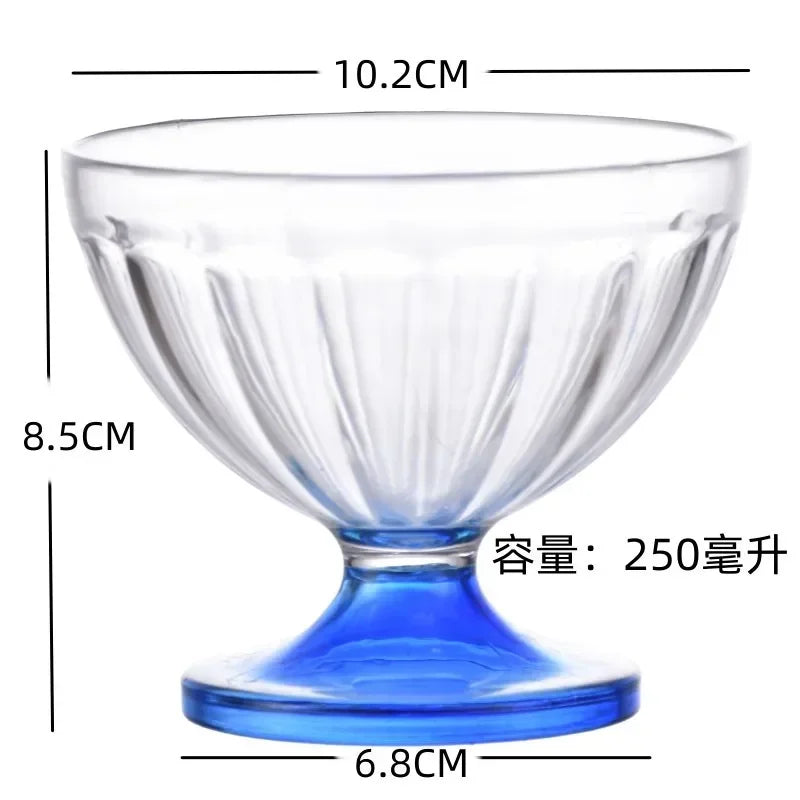 Transparent Salad Plates 250ml Clear Plastic Salad Bowl For Dessert Shake Goblet Glass Embossed Ice Cream Cup Home Oasis Select BL AS material quality