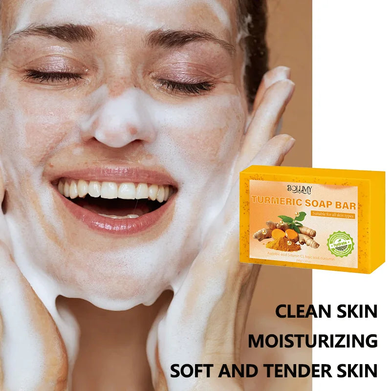 6PCS Turmeric Soap, Rich in Turmeric and Lemon Ingredients, for Washing Face Cleansing, Softens Rough Skin, Hydrates Oasis Select