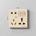 Universal Wall 86 Type Multifunctional Eight-Hole 5pin Power Plug Two Or Three Plugs With 1Gang Switch Control Socket Oasis Select Gold