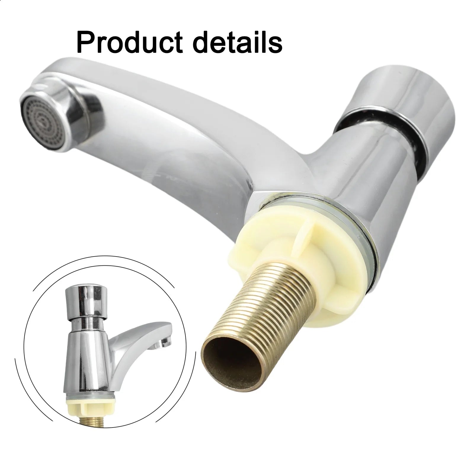 LEENKEA Self-Closing Chrome Faucet – Water-Saving Sink Tap Self-Closing Faucet Oasis Select