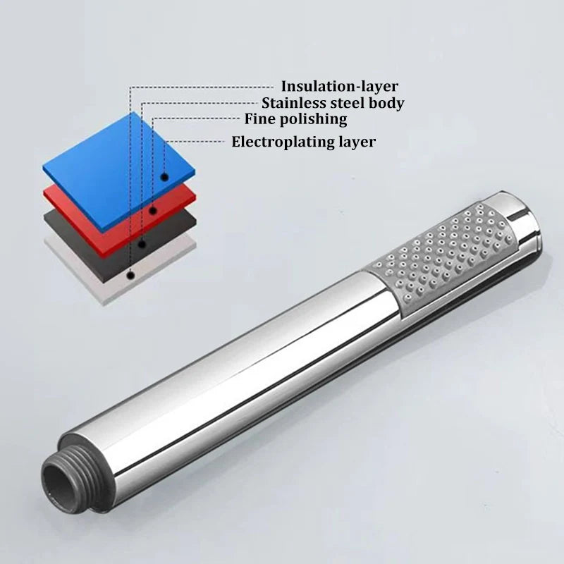 Handheld Stainless Steel Booster Shower Head | Water Saving