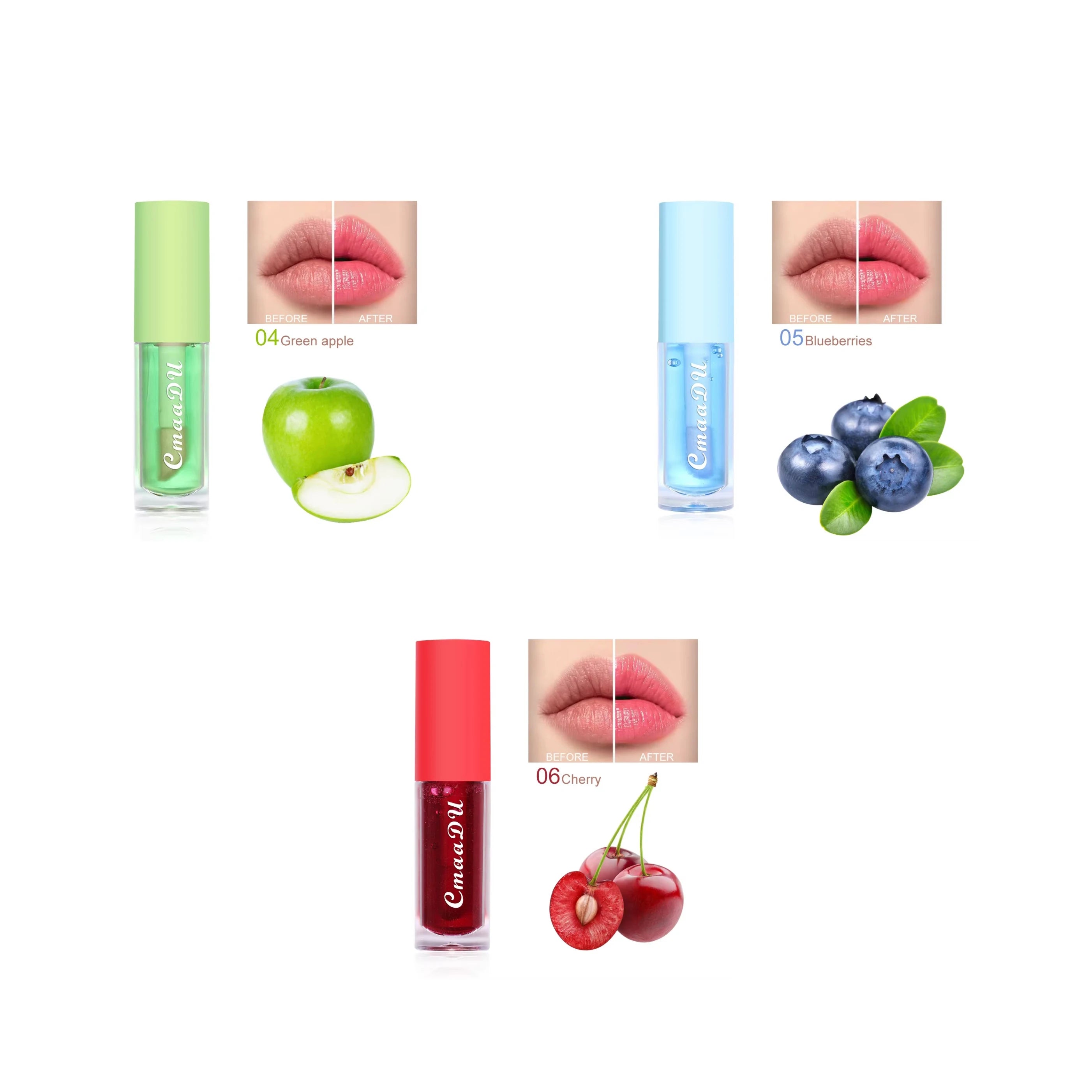 6-Color Fruit Flavor Color-Changing Lip Oil & Balm