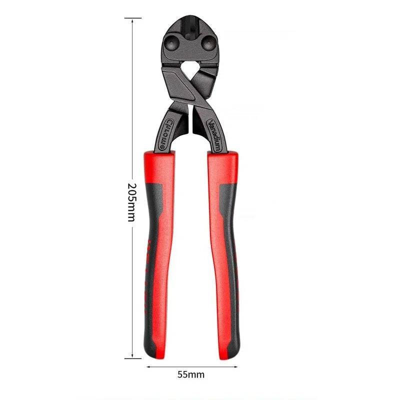 1Pcs Mini Bolt Cutter, Made of Chrome-Vanadium Alloy Steel Fast and Sharp Labor-Saving Operation Used To Cut Wire Bar Steel Oasis Select 1Pcs