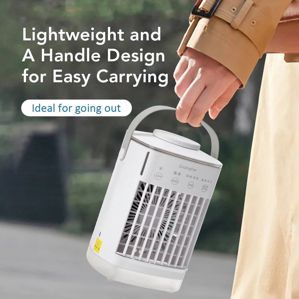 Portable USB Mist Fan 700ml | RGB Light, 3 Speeds & Timer