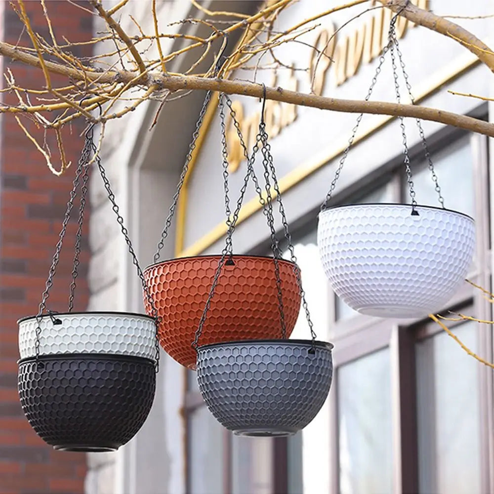 With Drainer and Hanging Chain Honeycomb Hanging Flower Pot Self-Waterin Thickened Hanging Flower Basket Sturdy Hydroponic Oasis Select