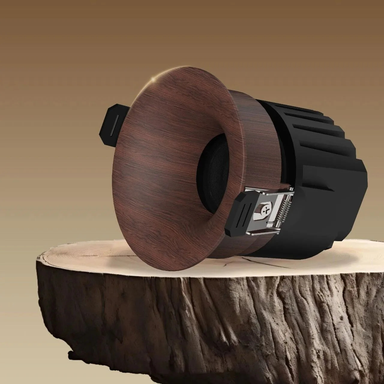 SHINEKNOT Walnut Wood Grain COB LED Recessed Spotlight | Dimmable