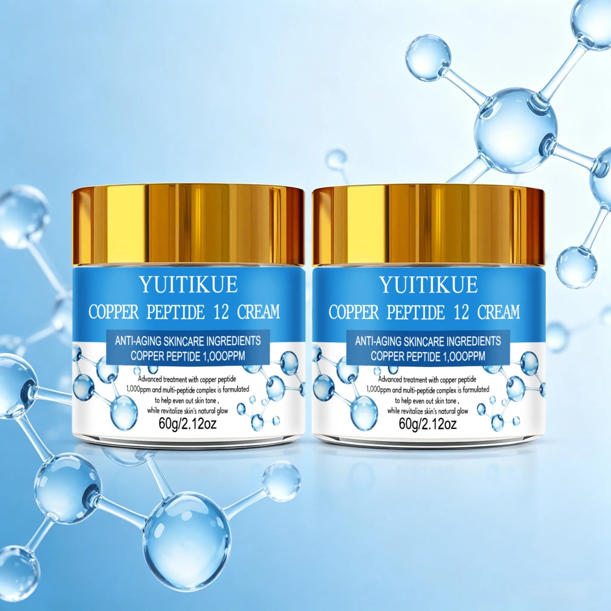 YUITIKUE Copper Peptide Anti-Aging Cream, Silky Smooth & Non-Sticky Formula, Absorbs Easily for All-Day Hydration Oasis Select 2pc