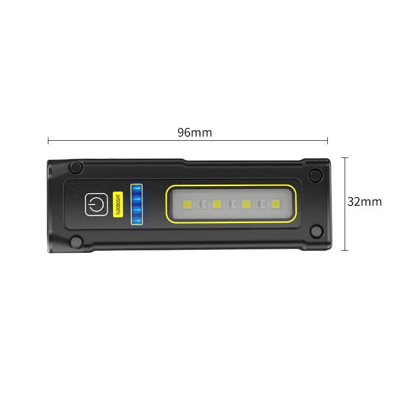 MINI Portable Rechargeable LED Flashlight Outdoor Emergency Service Lamp with Magnetic Powerful Long Range Flashligt for Fishing Oasis Select