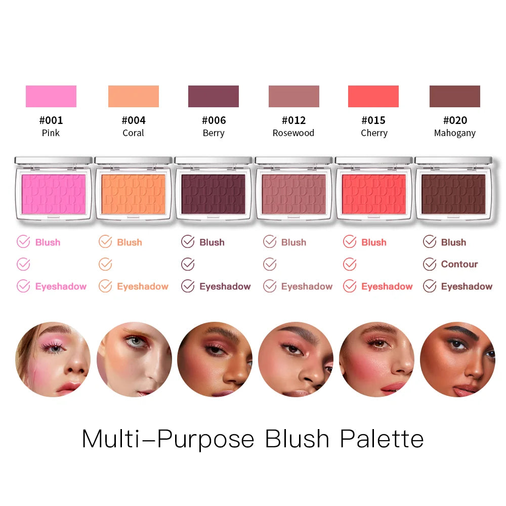 Blush Matte Natural Cheek Tint Brighten Face Waterproof Face Contouring Cosmetics Blush Powder Soft Female Makeup For Cheeks Oasis Select