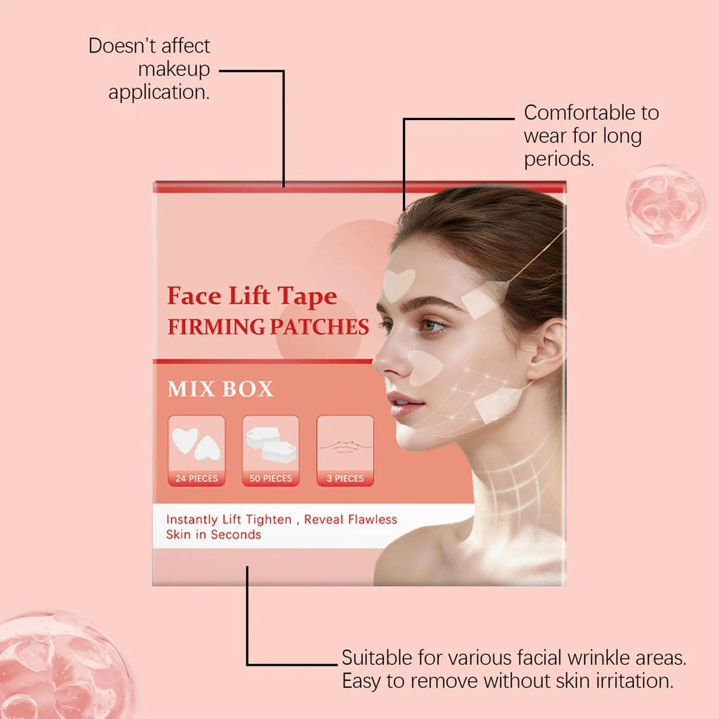 V Lift Face Sticker Invisible Makeup Adhesive Lift Face Tape Slim Patch Facial Line Wrinkle Sagging Skin Fast Pull Chin Tape Oasis Select