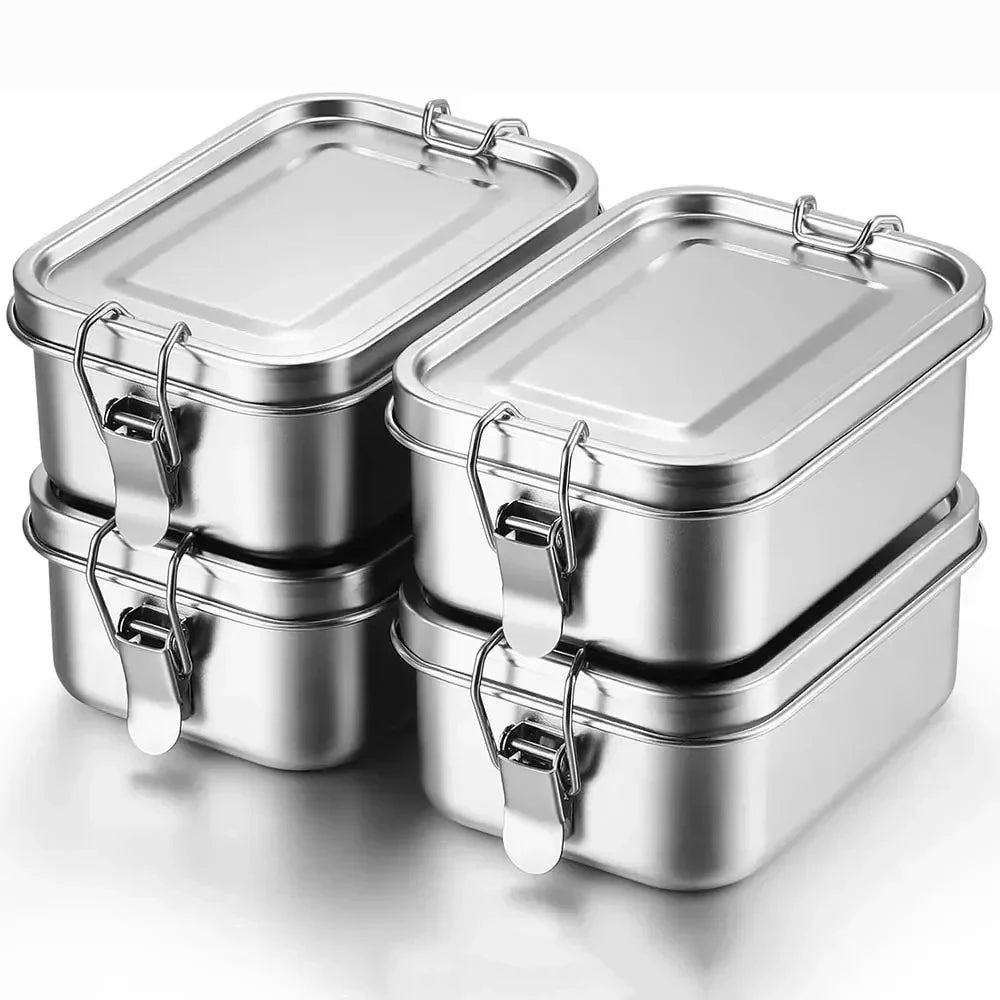 Stainless Steel Bento Lunch Box – Leak-Proof, Lockable Clips Stainless Steel Lunch Box Oasis Select