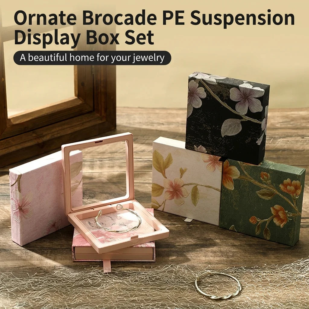 Retro Floral Embossed Drawer Jewelry Box | PE Film Display