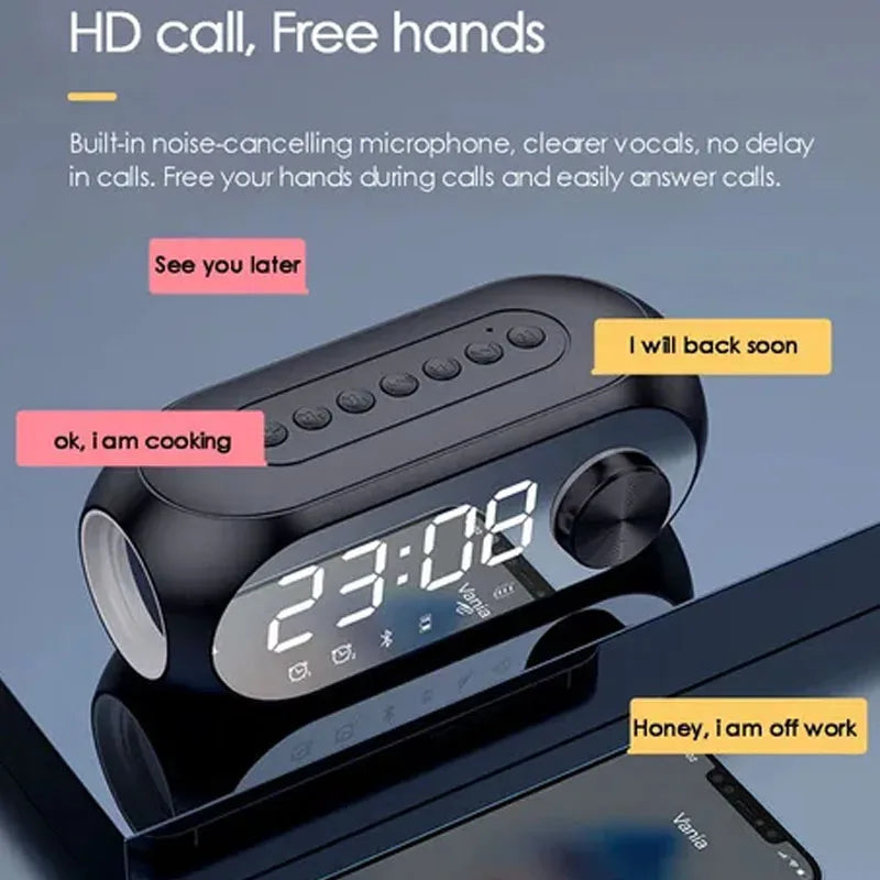 AyeBeau Bluetooth Speaker Alarm Clock FM Radio – Portable S8