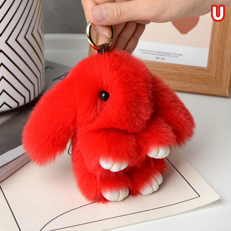 15cm Gifts Rabbit Fur Keychain Women Bag Car Key chain Pendant Decoration Jewelry Bags Hangings Accessories Oasis Select MR-22