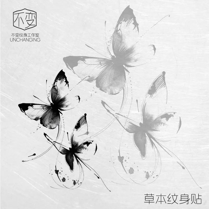 New butterfly tattoo sticker niche hottie personality realistic lasting waterproof advanced sense tattoo Oasis Select HD-002 7x12cm
