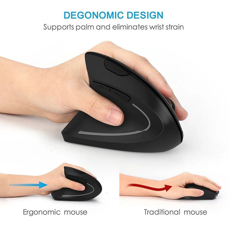 AyeBeau Vertical Ergonomic Wireless Bluetooth Mouse – 6 Button