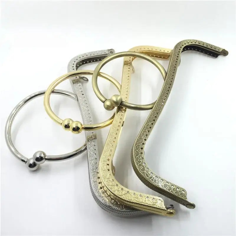 22cm Metal Purse Frame Kiss Clasp M-Shape DIY Bag Handle Bag Frame Clasp Oasis Select