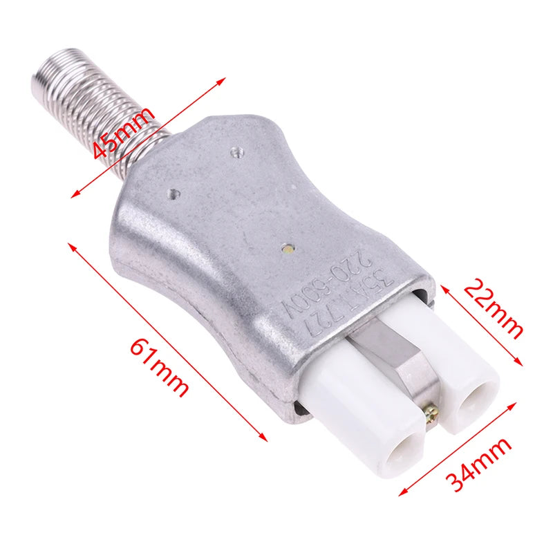 New 6mm IEC C8 Ceramic Wiring Industry Socket Plug High Temperature Male Female Connector Electric Oven Power Outlet 35A Oasis Select