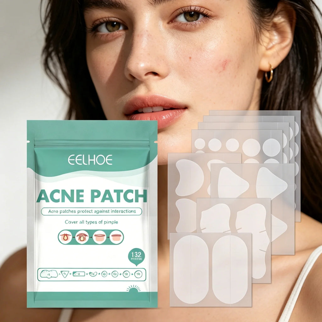 EELHOE 132-Pack Hydrocolloid Acne Patches – Invisible Pimple Fix Acne Patch Oasis Select