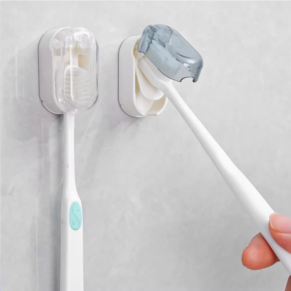 Dust-Proof Toothbrush Holder With Cover Bathroom Wall Hanging Punch-Free Simple Toilet Electric Toothbrush Holder Oasis Select