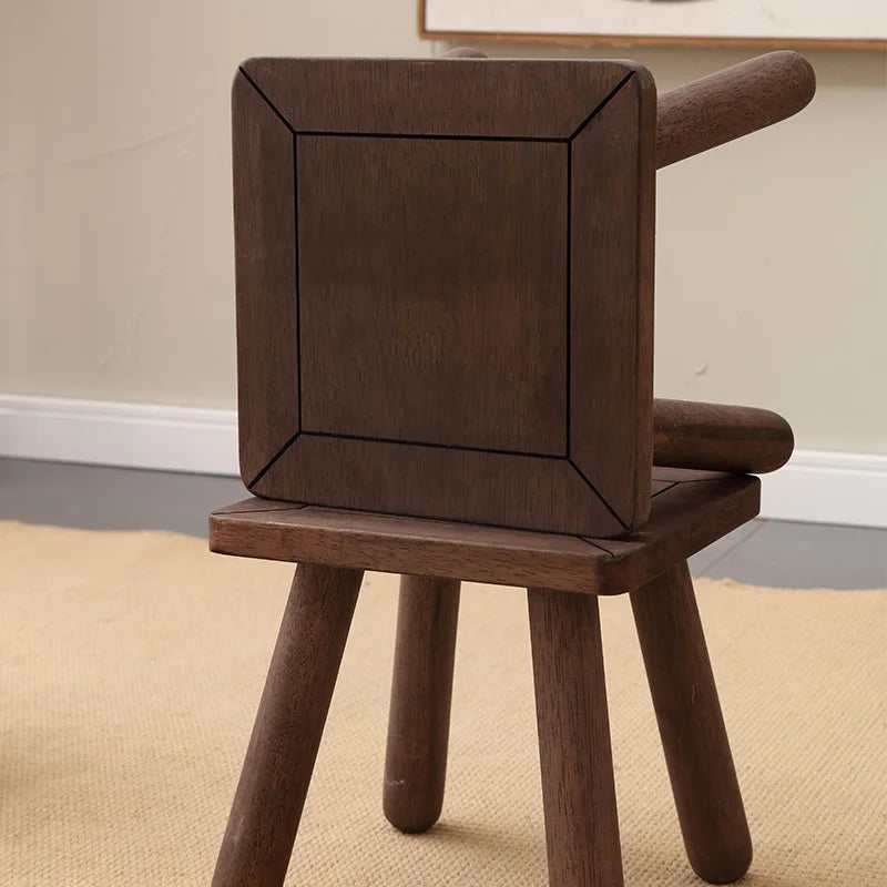 small square stool, household shoe cabinet, children's foot pads, wooden low stool, simple shoe change wooden stool Oasis Select Black trembling