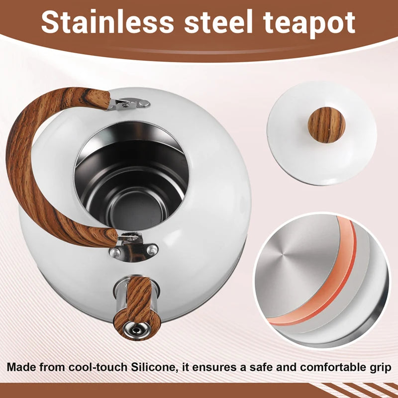 WISH 3 L Tea Kettle Stovetop Whistling Stovetop Tea Kettle For Stove Top,With Handle Oasis Select
