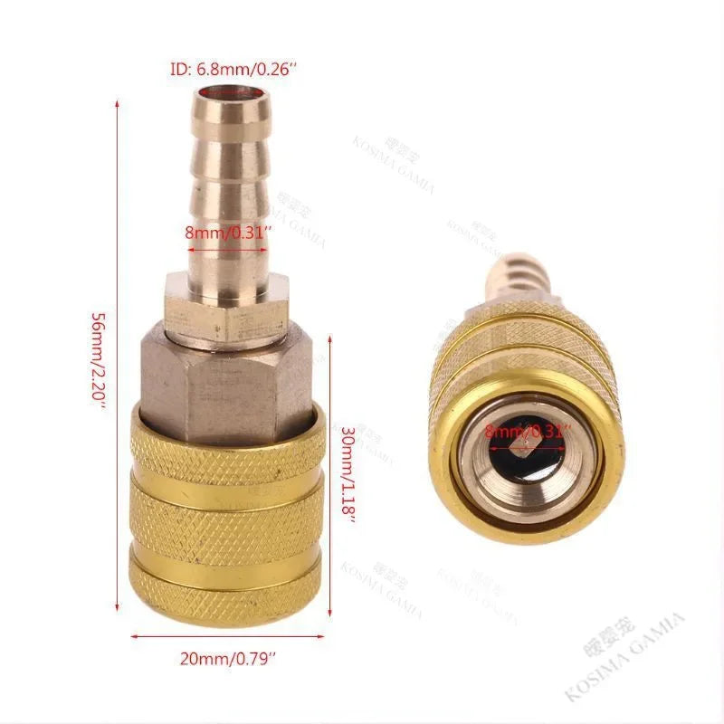 Inflation Adapter 8mm Leakproof Tire Inflation Quick Connector for Bicycle Motorcycle Car Tire Filling HD Conversion Accessories Oasis Select brass valve 1pc