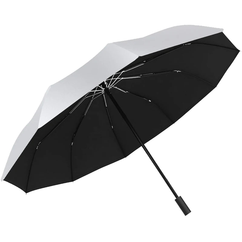 Oversized Folding Sun Umbrella Black Glue UV Blocking Parasol Wind Resistant Double Layer Shade Umbrella for Travel Oasis Select