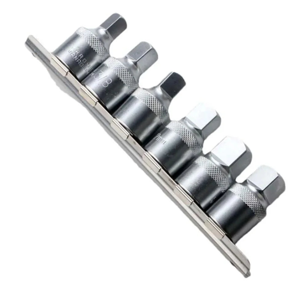 6-Pc Oil Drain Plug Socket Set | 1/2" Square Drive Auto Tool Socket Wrench Set Oasis Select