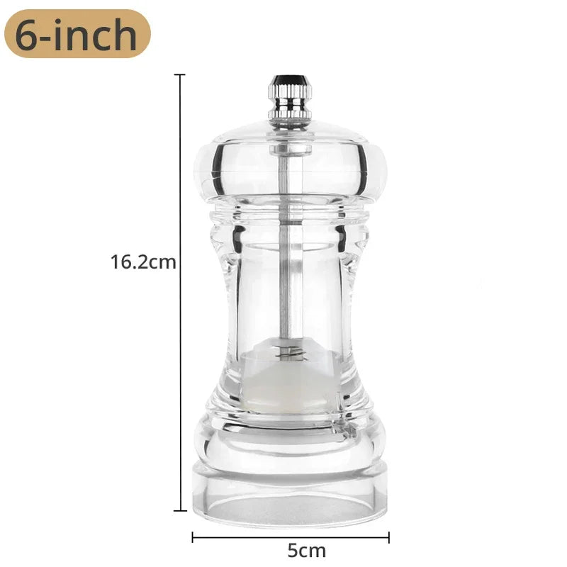 Acrylic Pepper Mill & Salt Shaker Set – Ceramic Grinder Combo Salt & Pepper Mill Set Oasis Select 1X6 inch