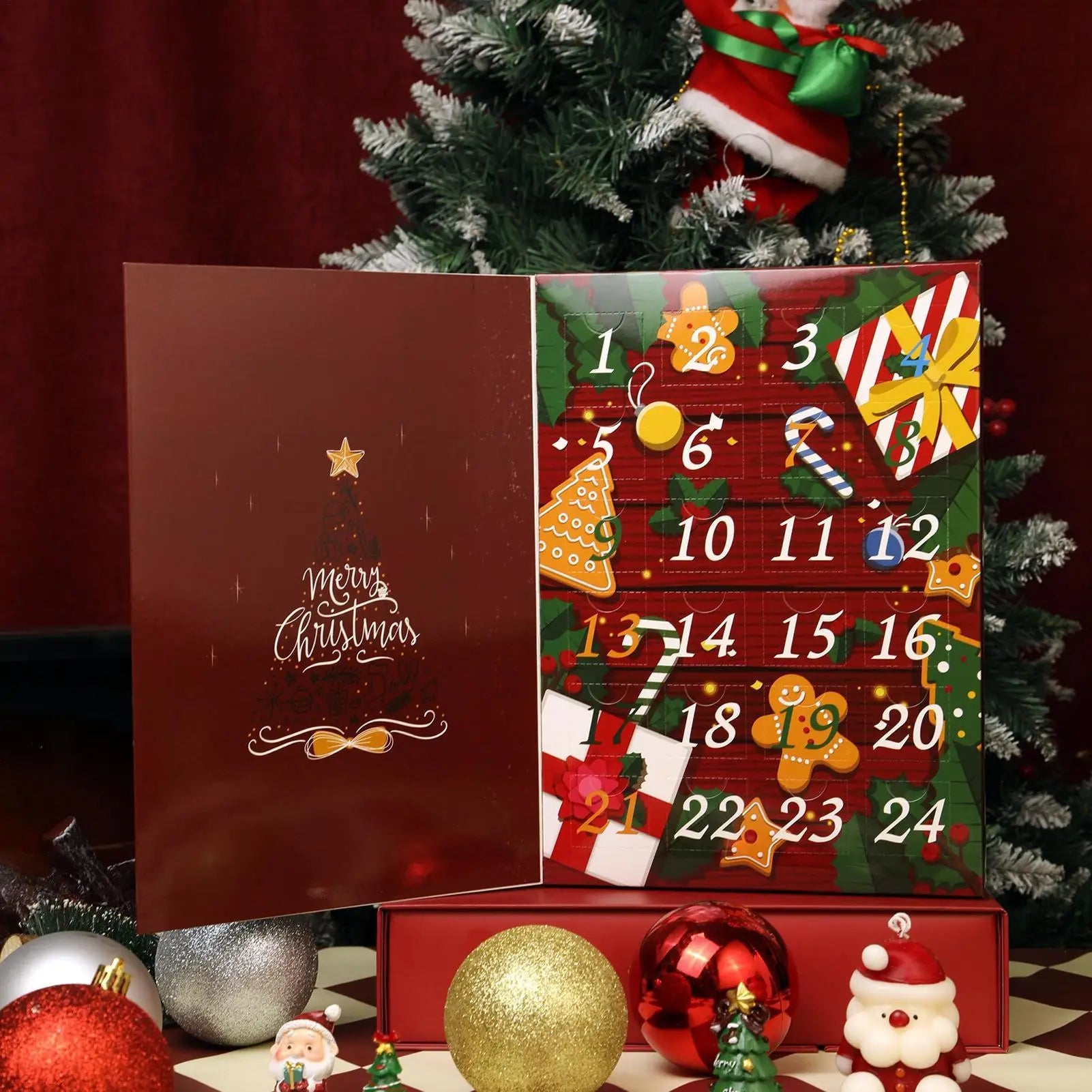 Christmas Advent Filling Box Fillable 24 Days Empty Kids Christmas Countdown Calendar for Birthdays Valentine's Day Children Men Oasis Select