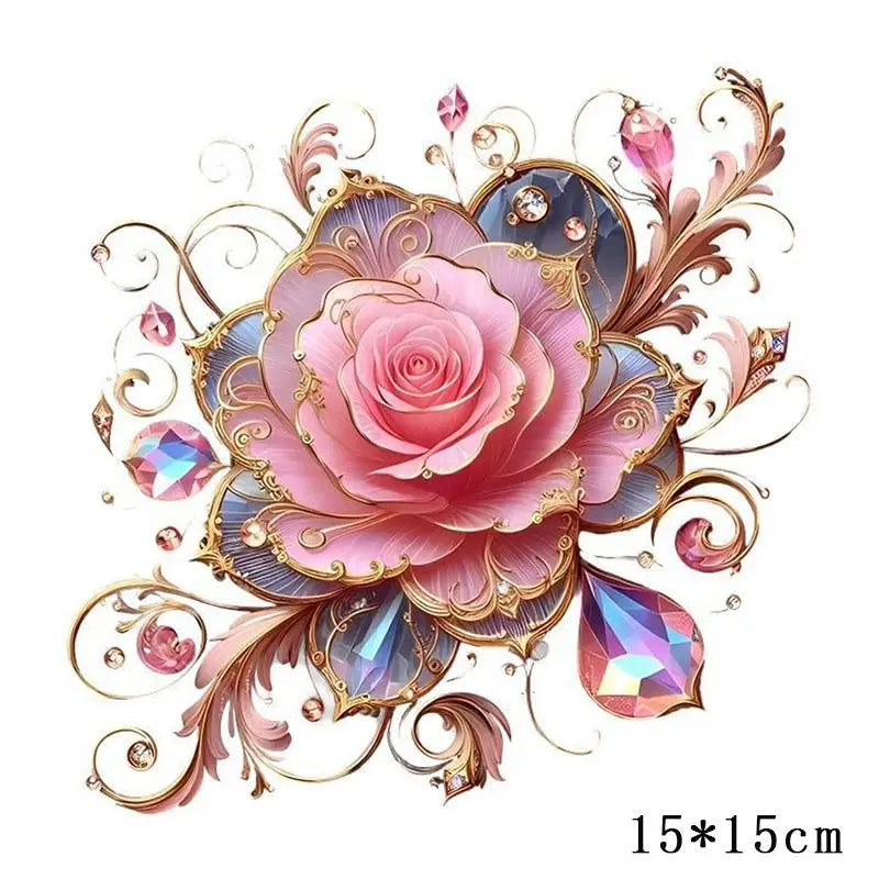 15*15cm Red Rose Romantic Toilet Sticker Bathroom Toilet Decor Living Room Cabinet Refrigerator Home Decoration Decals Oasis Select A9