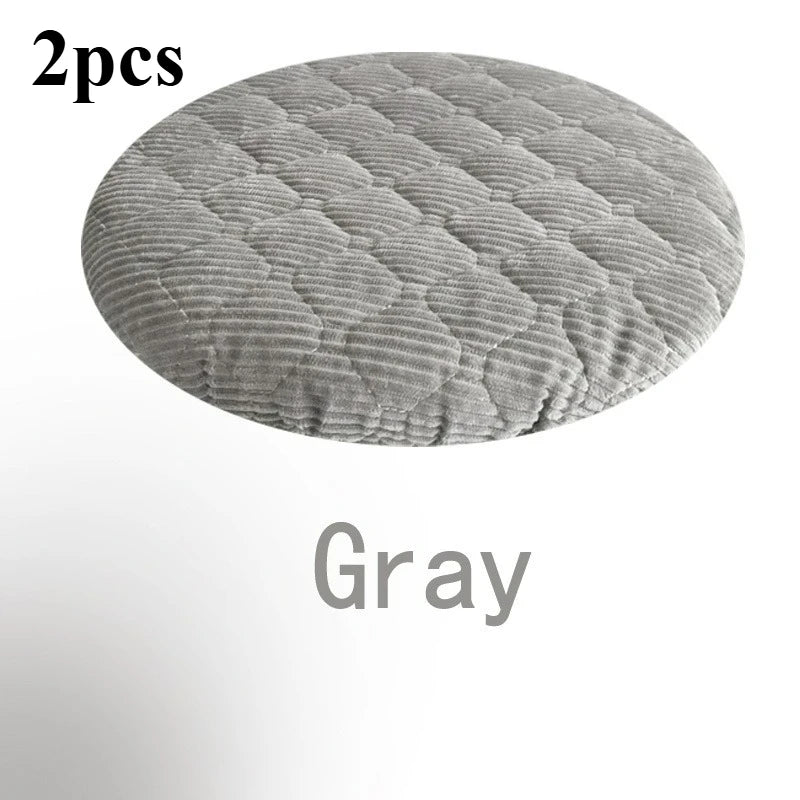 2pcs Thick Soft Round Stool Covers,Elastic Seat Cushions for Wood Iron Stool 25-30cm,Washable All-Season Chair Cover Dining Room Oasis Select Grey