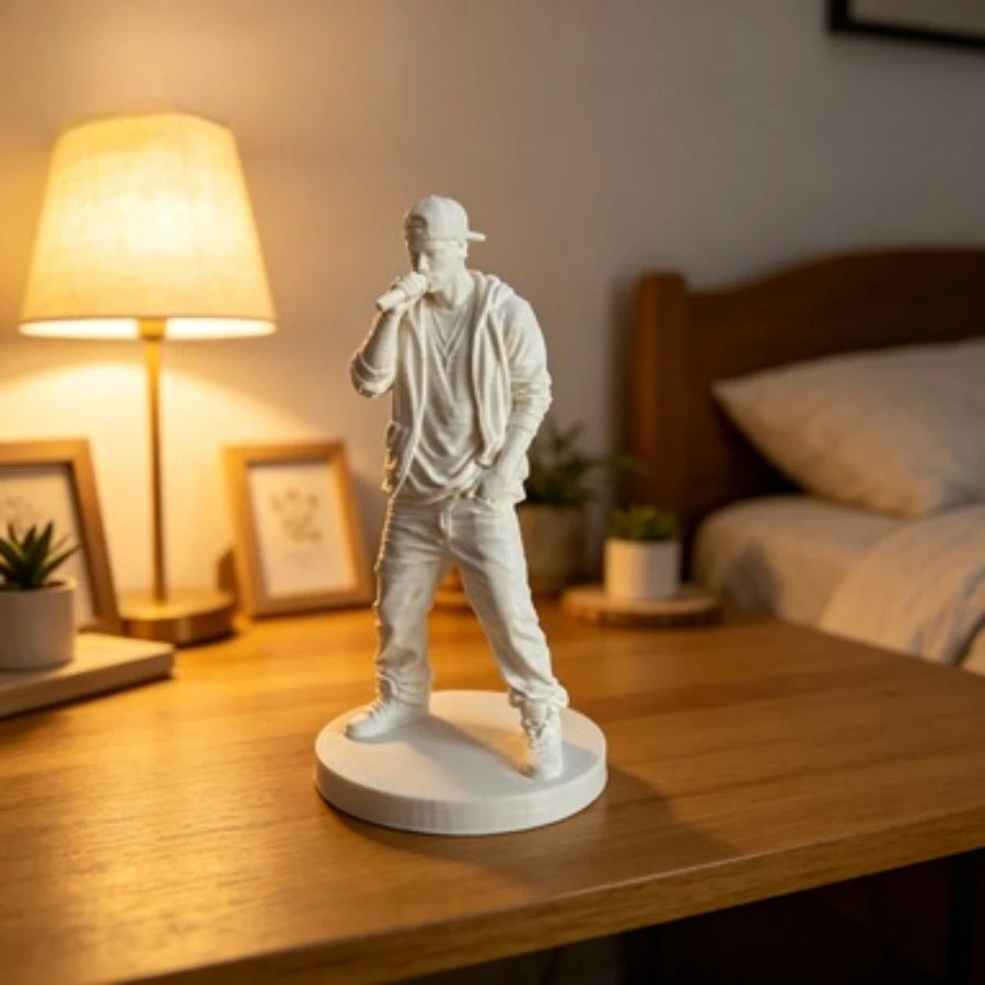 3D Printed Rapper Figurine Hip Hop Singer Action Figure Collectible Statue Desk Decoration Gift Miniature Statue Music Fans Oasis Select