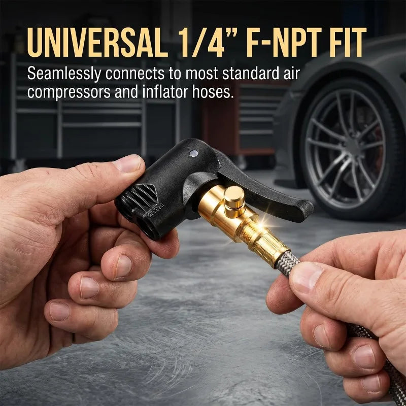 Metal Air Chuck Durable Universal 2-in-1 Bicycle Pump Nozzle Adapter Valve Connector for Car Motorcycle Bike Tire Inflator Tool Oasis Select