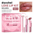 Pink Heart-shaped Lip Kit Instant Plumping & Hydration Long-Lasting Lip Gloss High Shine Glossy Lip Glaze Perfect Gift for Woman Oasis Select SET 2