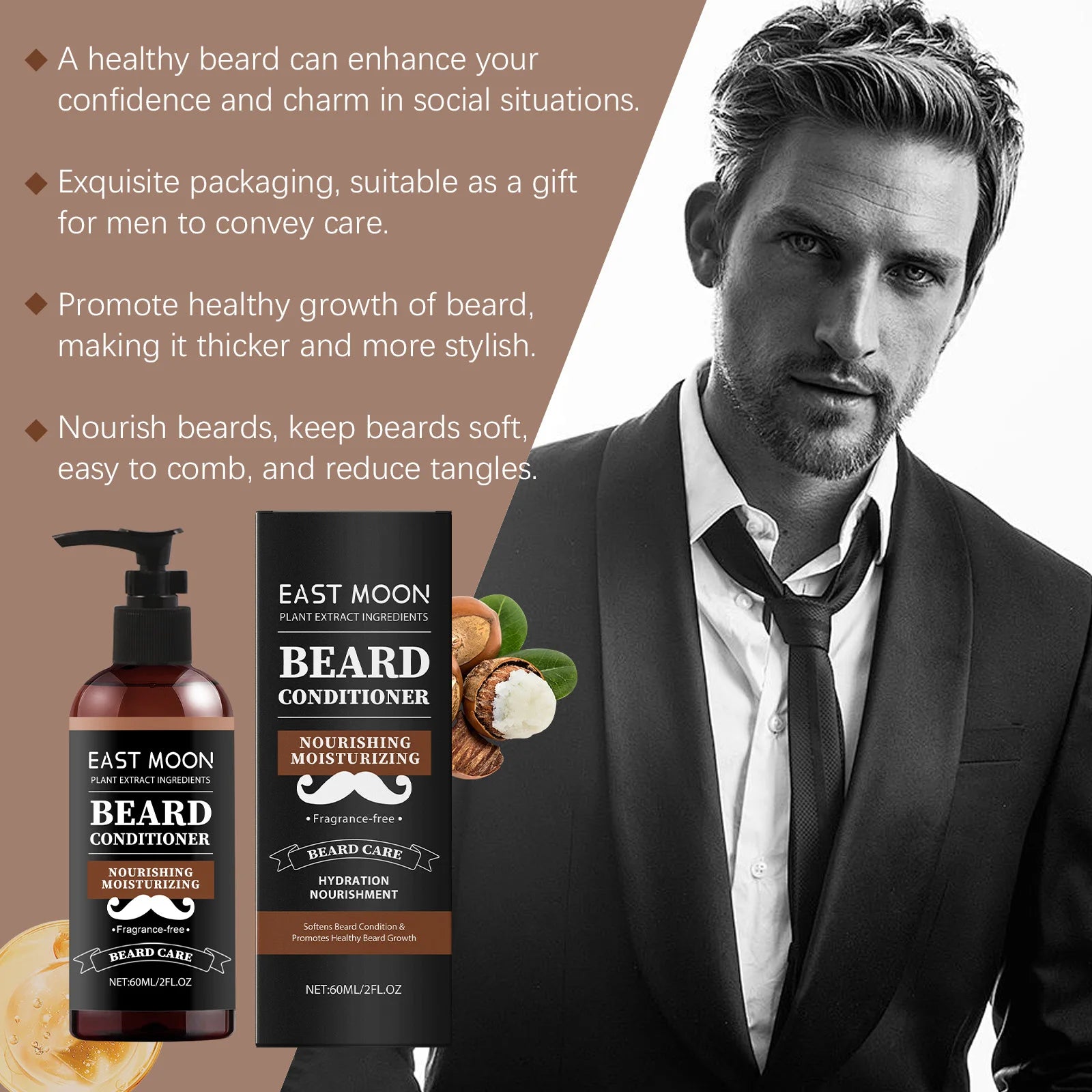 Men's Beard Nourishing Cream – Moisturizing & Softening 60ml Beard Nourishing Cream Oasis Select